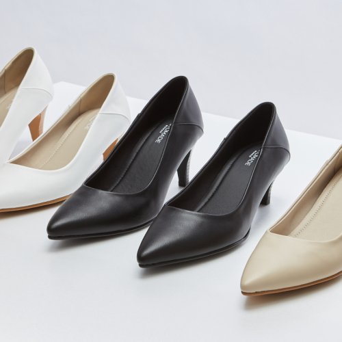 5/ SIDE HEEL PUMPS - 3 COLORS BLACK