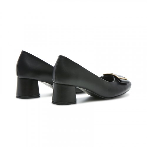 SQUARE POINTED TOE PLATFORM HEEL - 2 COLORS BLACK