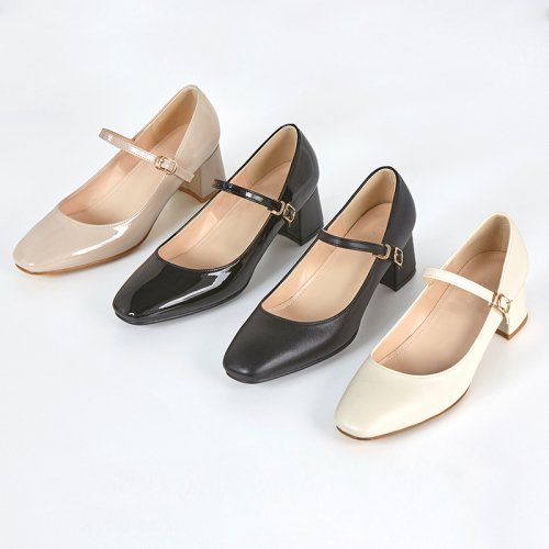 ROMANTIC STRAP PLATFORM MARY JANE PUMPS WINNIE - 3 COLORS IVORY