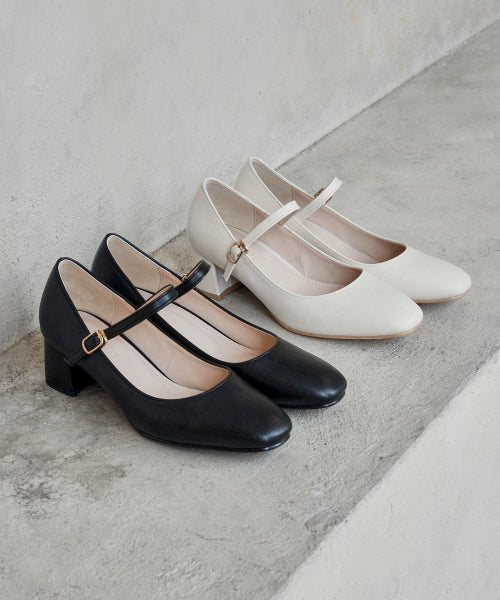 ROMANTIC STRAP PLATFORM MARY JANE PUMPS WINNIE - 3 COLORS IVORY