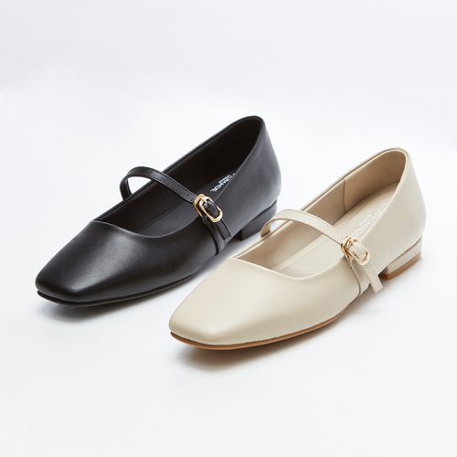 ROMANTIC STRAP MARY JANE FLAT SHOES - 2 COLORS BLACK