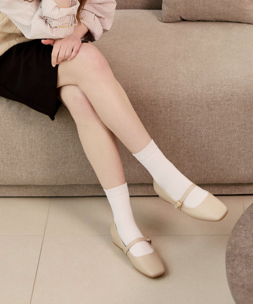 ROMANTIC STRAP MARY JANE FLAT SHOES - 2 COLORS BLACK
