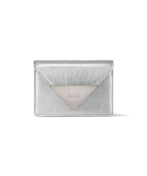 CRINKLE TRIANGLE ACCORDION POCKET - BLACK - 8 COLORS SILVER