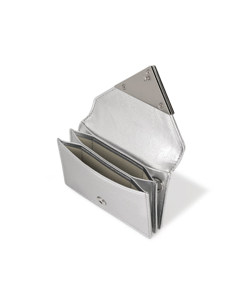 CRINKLE TRIANGLE ACCORDION POCKET - BLACK - 8 COLORS SILVER