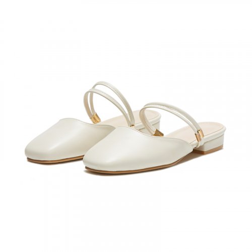 STRAP FLAT MULE - 2 COLORS BLACK