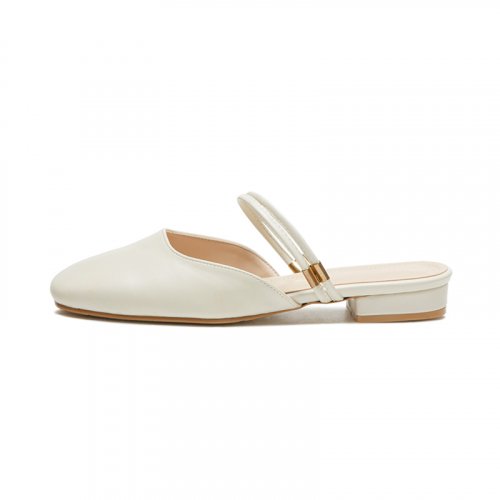 STRAP FLAT MULE - 2 COLORS BLACK