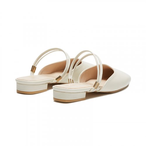 STRAP FLAT MULE - 2 COLORS BLACK