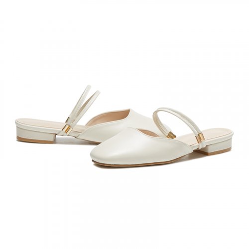 STRAP FLAT MULE - 2 COLORS BLACK