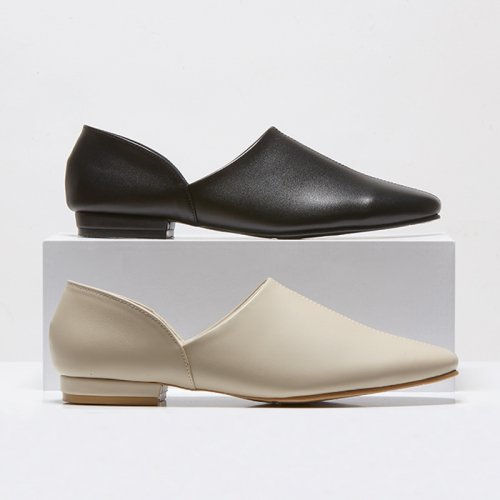 FLAT SHOES - 2 COLORS BLACK