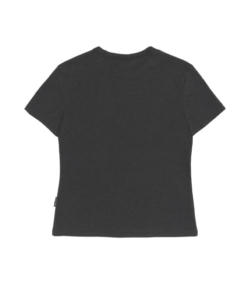 CLASSIC LOGO PIPING CROP TOP - 2 COLORS CHARCOAL