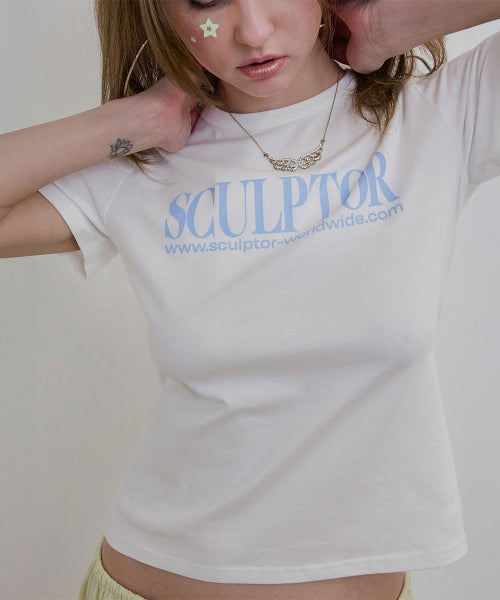 CLASSIC LOGO PIPING CROP TOP - 2 COLORS WHITE