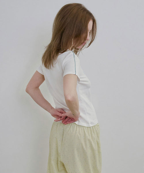 CLASSIC LOGO PIPING CROP TOP - 2 COLORS WHITE