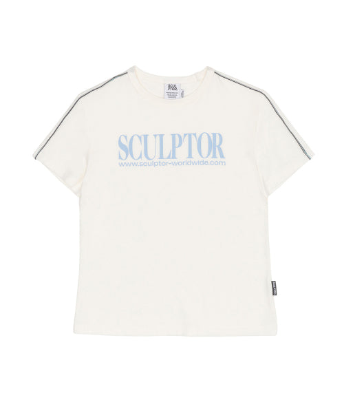 CLASSIC LOGO PIPING CROP TOP - 2 COLORS WHITE
