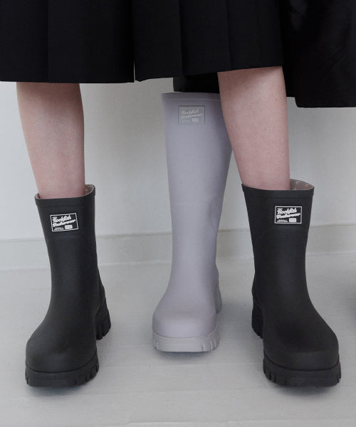 PLATFORM RAIN BOOTS MIDDLE - 7 COLORS BLACK
