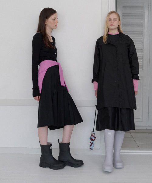 PLATFORM RAIN BOOTS MIDDLE - 7 COLORS BLACK