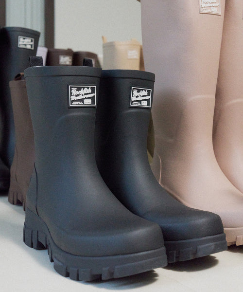 PLATFORM RAIN BOOTS MIDDLE - 7 COLORS BLACK