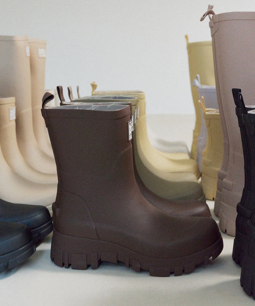 PLATFORM RAIN BOOTS MIDDLE - 7 COLORS BLACK