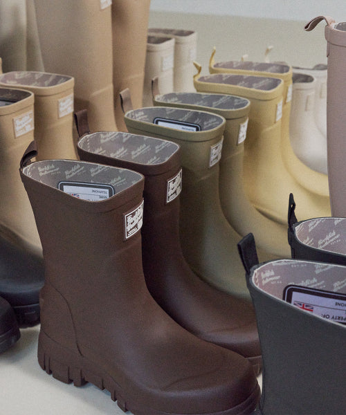 PLATFORM RAIN BOOTS MIDDLE - 7 COLORS BLACK