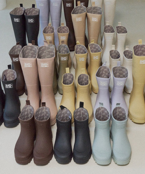 PLATFORM RAIN BOOTS MIDDLE - 7 COLORS BLACK