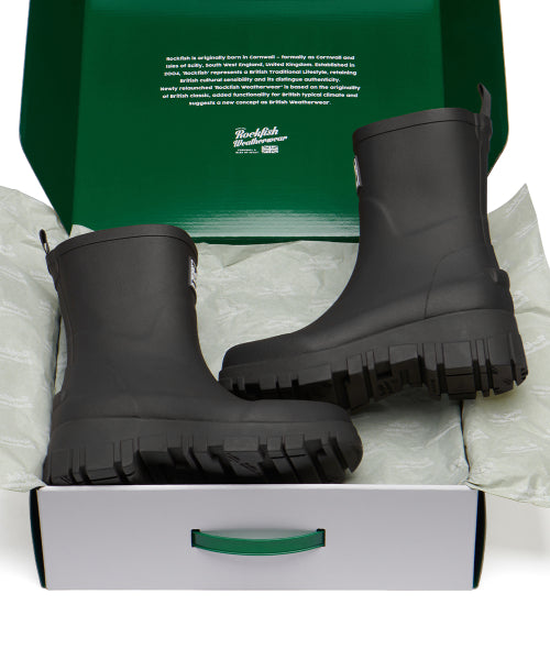 PLATFORM RAIN BOOTS MIDDLE - 7 COLORS BLACK