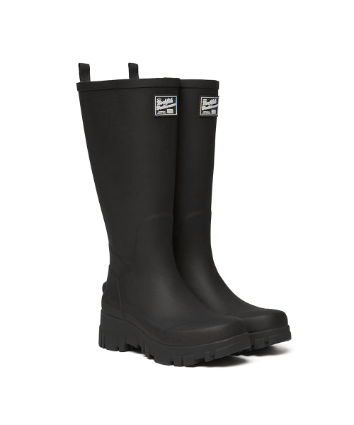 PLATFORM RAIN BOOTS LONG - 8 COLORS BLACK