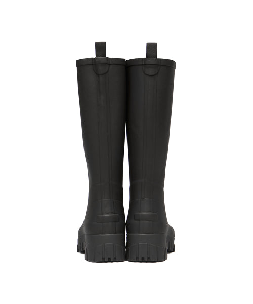 PLATFORM RAIN BOOTS LONG - 8 COLORS BLACK