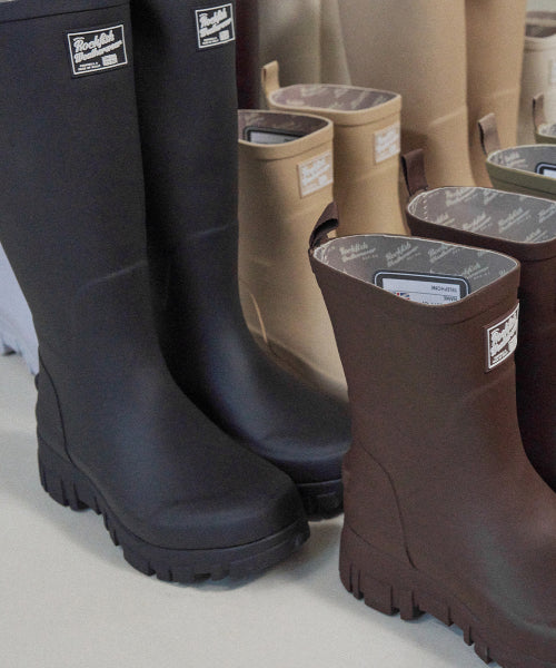 PLATFORM RAIN BOOTS LONG - 8 COLORS BLACK