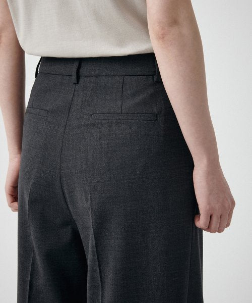 SUMMER WOOL ONE TUCK WIDE SLACKS CHARCOAL