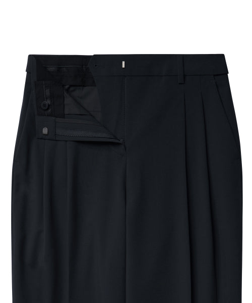 SEMI BALLOON HIDDEN BANDING SLACKS - 2 COLORS BLACK