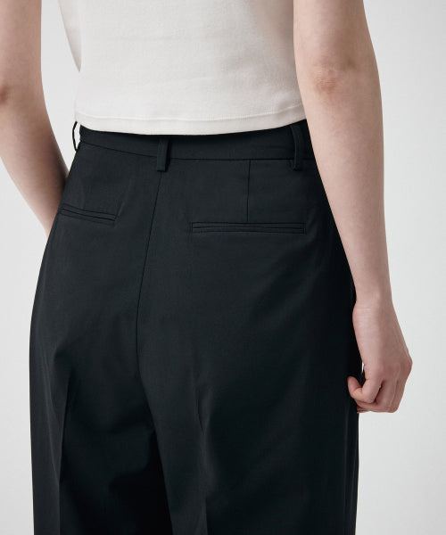 SEMI BALLOON HIDDEN BANDING SLACKS - 2 COLORS BLACK