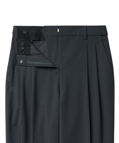 SEMI BALLOON HIDDEN BANDING SLACKS - 2 COLORS GRAY