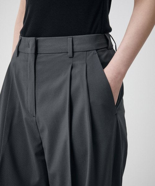 SEMI BALLOON HIDDEN BANDING SLACKS - 2 COLORS GRAY