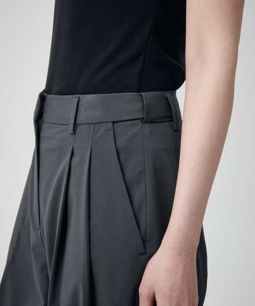 SEMI BALLOON HIDDEN BANDING SLACKS - 2 COLORS GRAY