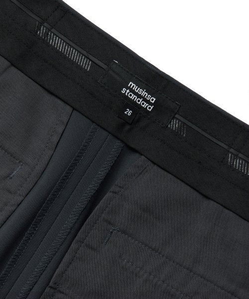 SEMI BALLOON HIDDEN BANDING SLACKS - 2 COLORS GRAY
