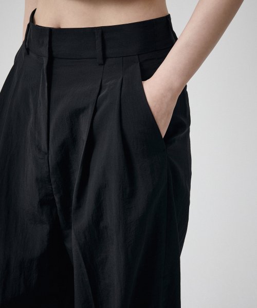 CRINKLE WIDE PANTS - 3 COLORS BLACK
