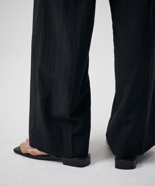 CRINKLE WIDE PANTS - 3 COLORS BLACK