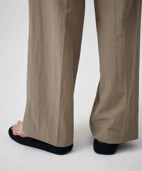 CRINKLE WIDE PANTS - 3 COLORS BEIGE