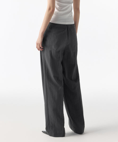 CRINKLE WIDE PANTS - 3 COLORS GRAY