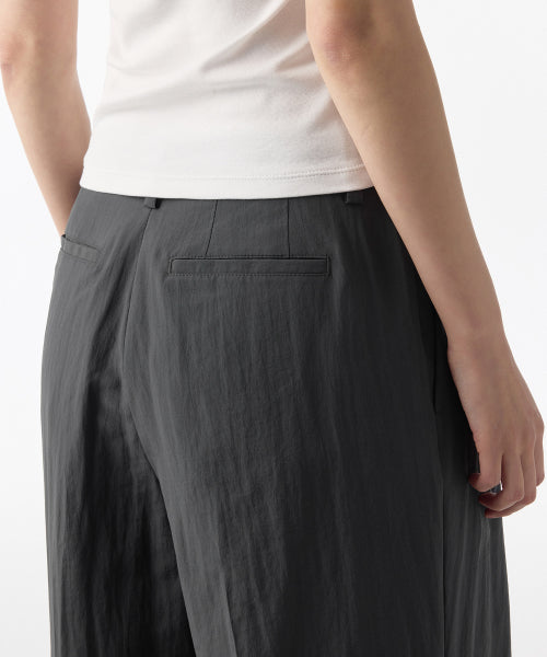 CRINKLE WIDE PANTS - 3 COLORS GRAY