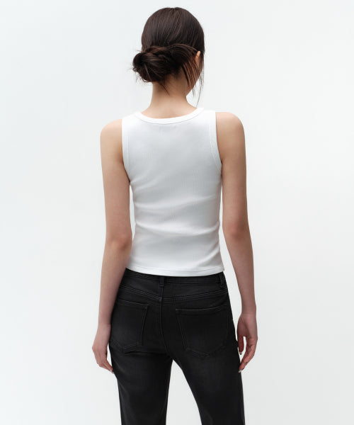 WOMENS ESSENTIAL TANK TOP #韓韶禧同款! - 8 COLORS WHITE