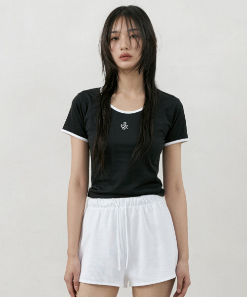LINE COLOR BLOCK SLIM SHORT SLEEVE TEE - 7 COLORS