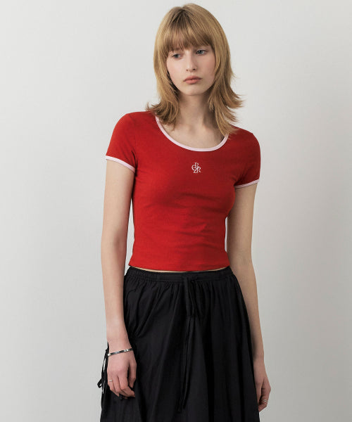 LINE COLOR BLOCK SLIM SHORT SLEEVE TEE - 7 COLORS