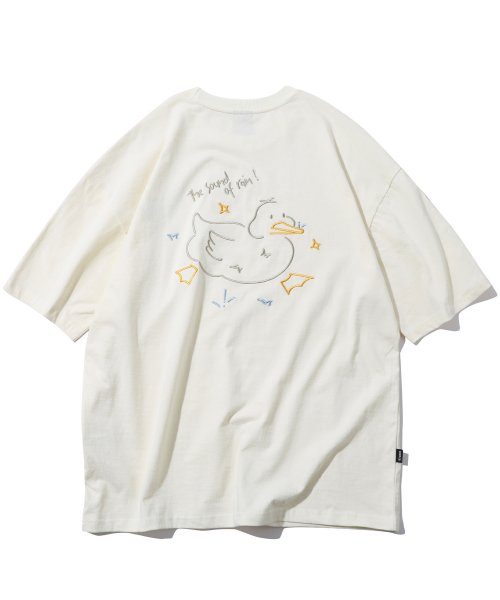 EMBROIDERY SHORT SLEEVE TEE - 2 COLORS CREAM