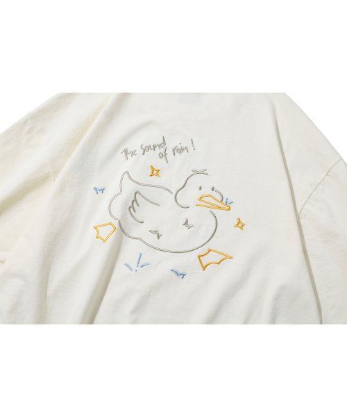EMBROIDERY SHORT SLEEVE TEE - 2 COLORS CREAM