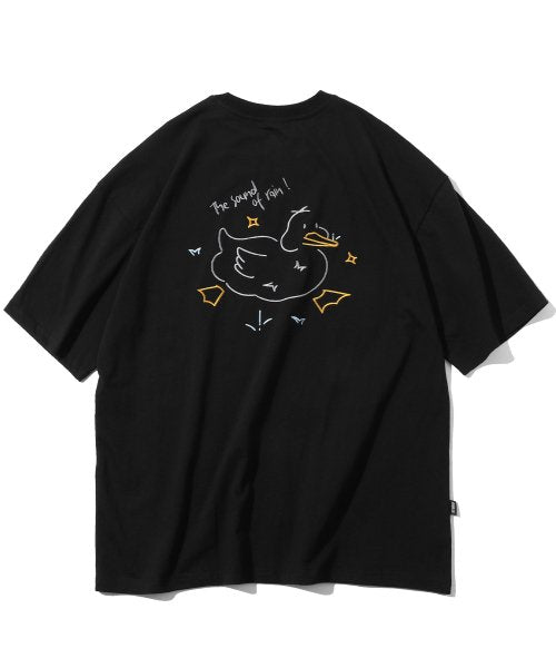 EMBROIDERY SHORT SLEEVE TEE - 2 COLORS BLACK
