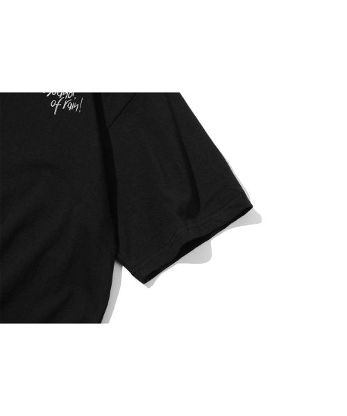 EMBROIDERY SHORT SLEEVE TEE - 2 COLORS BLACK