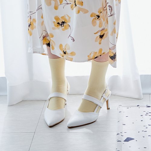 5/ STRAP SLINGBACK HEEL - 3 COLORS WHITE