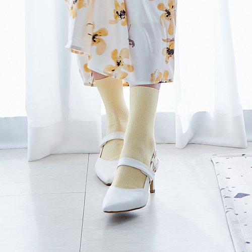 5/ STRAP SLINGBACK HEEL - 3 COLORS WHITE