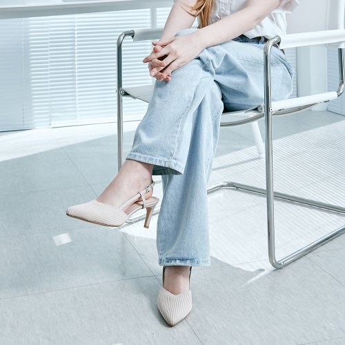 5/ STRAP SLINGBACK HEEL MIA - 3 COLORS WHITE