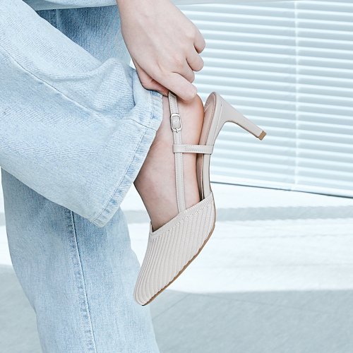 5/ STRAP SLINGBACK HEEL MIA - 3 COLORS WHITE